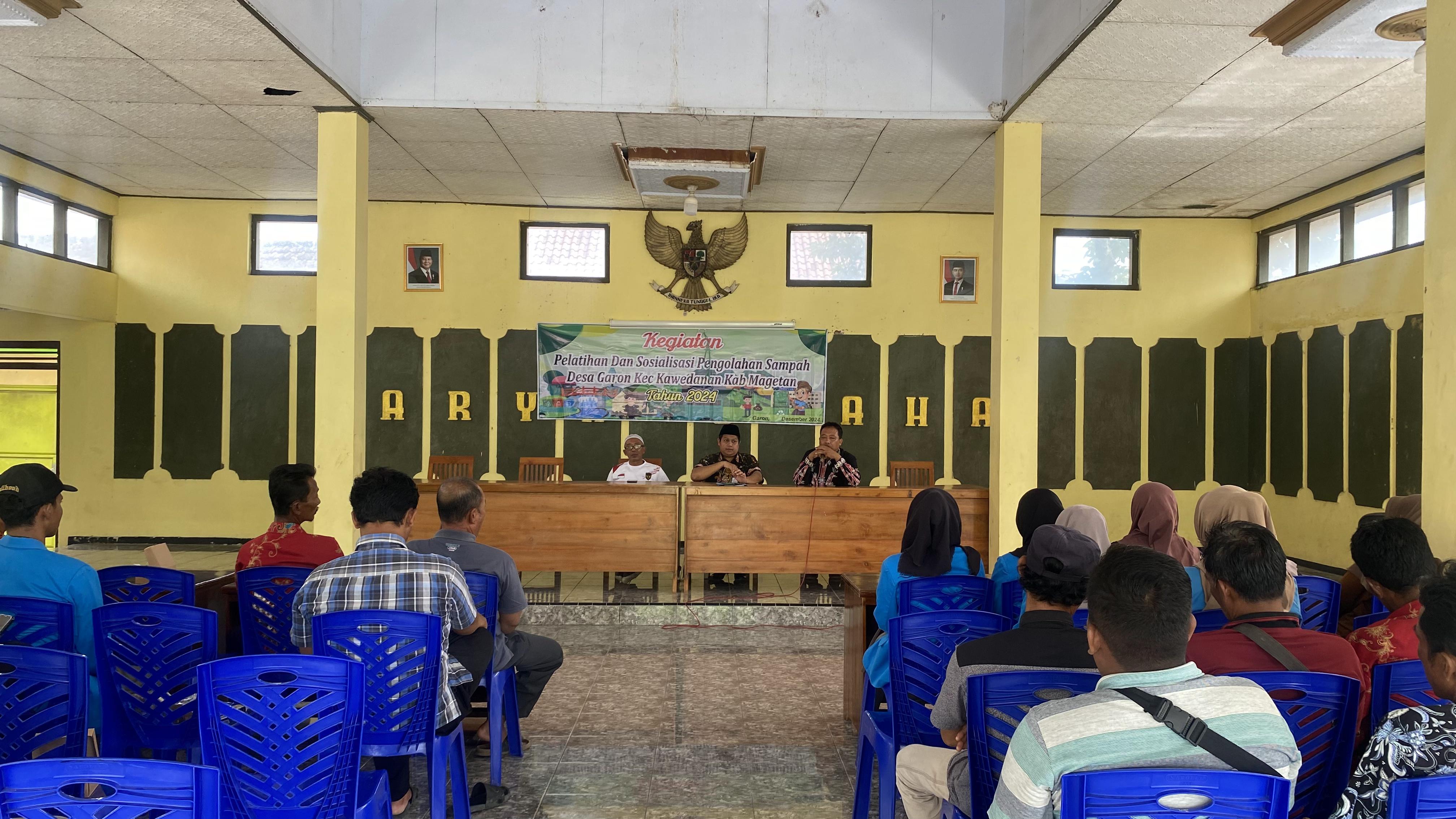 PELATIHAN DAN SOSIALISASI PENGOLAHAN SAMPAH DI DESA GARON: MEWUJUDKAN LINGKUNGAN BERSIH DAN BERKELANJUTAN
